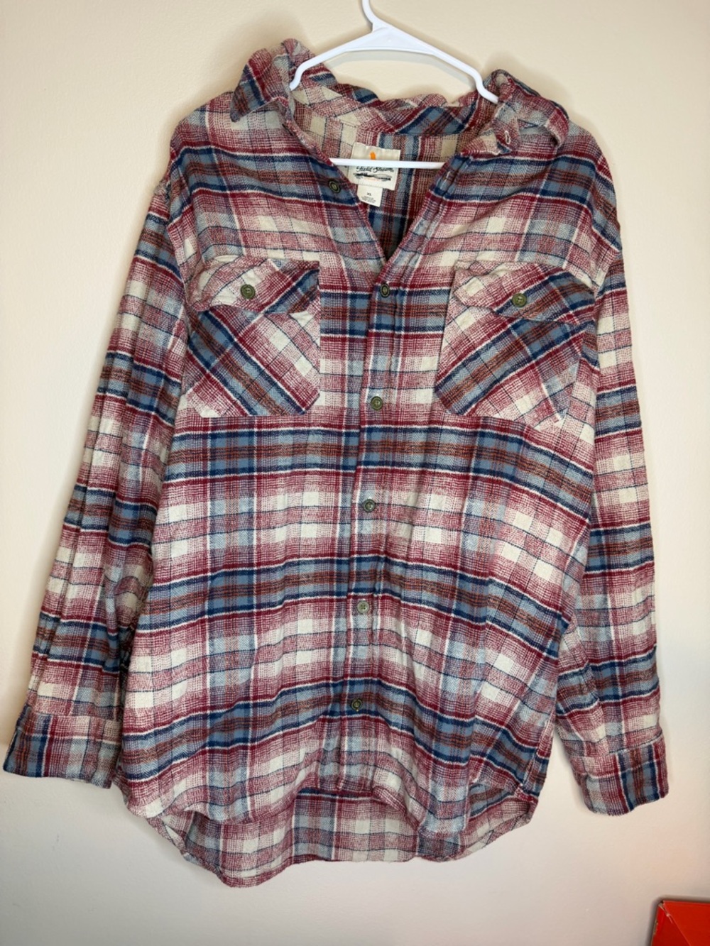Field & Stream Red and Blue Plaid Heavy Flannel Shirt